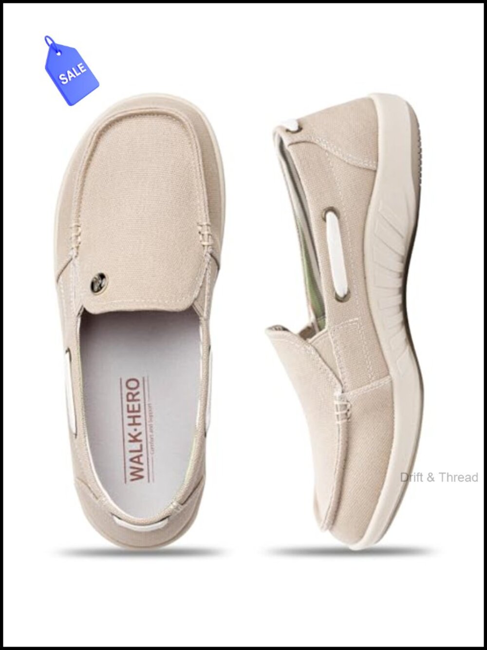 Womens Slip On Shoes Canvas Orthopedic Loafers with Arch Support
